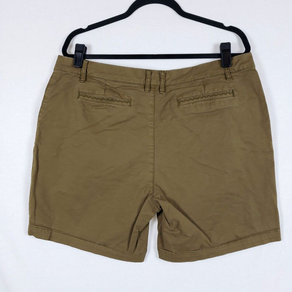 Garnet Hill Chino Shorts Womens 14 Olive Green Khakis Casual Organic Cotton - Picture 6 of 9